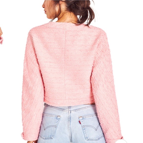 LoveShackFancy Keiran Cropped tweed Jacket in Pastel Peony - Picture 2 of 12